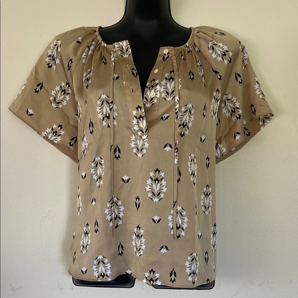 Ann Taylor Tops - Ann Taylor Tan Relaxed Buttoned Blouse
